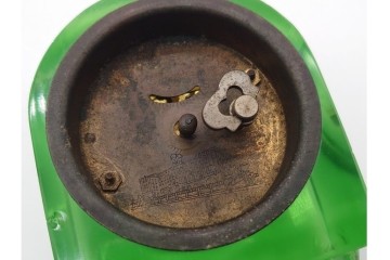 東洋時計・精工舎　ウランガラスが目を引くゼンマイ式置時計3点セット　(R-091439)