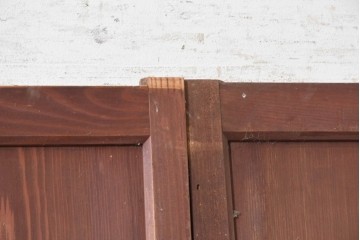 アンティーク建具　昭和初期　幅狭サイズ　ダイヤ模様のプレスガラスがレトロなガラス戸3枚セット　(R-091450)