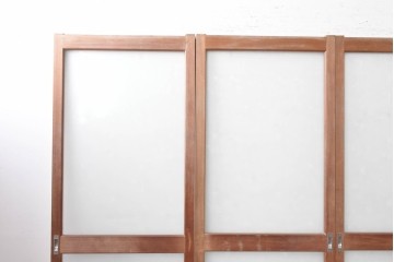 ヴィンテージ建具　昭和後期　希少な昭和型板ガラス「みどり」を使ったシンプルなガラス戸4枚セット　(R-091451)