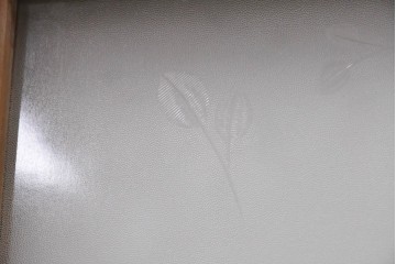 ヴィンテージ建具　昭和後期　希少な昭和型板ガラス「みどり」を使ったシンプルなガラス戸4枚セット　(R-091451)