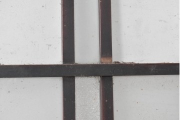 アンティーク建具　大正期から昭和初期　深みのある色合いのガラス入り引き戸2枚セット　(R-091452)