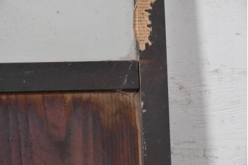 アンティーク建具　大正期から昭和初期　深みのある色合いのガラス入り引き戸2枚セット　(R-091452)