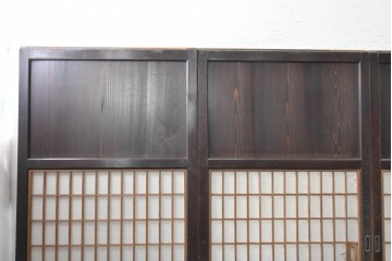 アンティーク建具　明治から大正期　端正な格子が和の風情を感じさせる障子帯戸4枚セット　(R-091453)