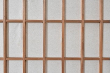 アンティーク建具　明治から大正期　端正な格子が和の風情を感じさせる障子帯戸4枚セット　(R-091453)