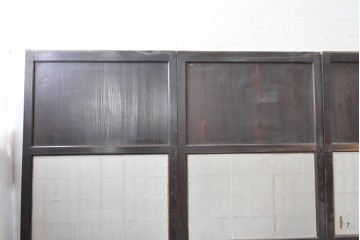 アンティーク建具　明治から大正期　端正な格子が和の風情を感じさせる障子帯戸4枚セット　(R-091453)