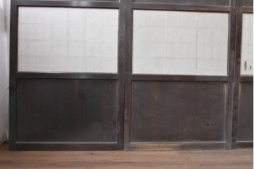 アンティーク建具　明治から大正期　端正な格子が和の風情を感じさせる障子帯戸4枚セット　(R-091453)