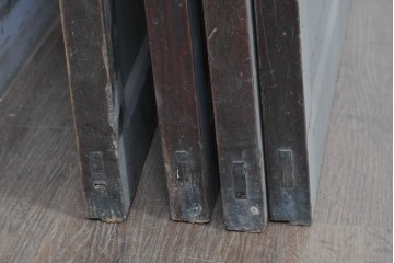 アンティーク建具　明治から大正期　端正な格子が和の風情を感じさせる障子帯戸4枚セット　(R-091453)