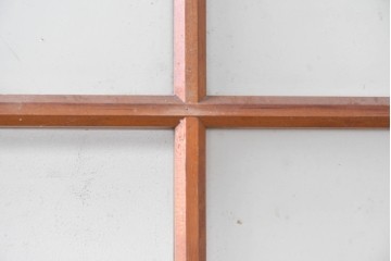 アンティーク建具　昭和初期から昭和中期　上手物!!　細身の桟と腰板を端正に組み上げた作りの良いガラス戸2枚セット　(R-091454)