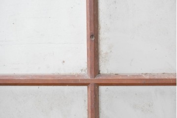 アンティーク建具　昭和初期から昭和中期　上手物!!　細身の桟と腰板を端正に組み上げた作りの良いガラス戸2枚セット　(R-091454)