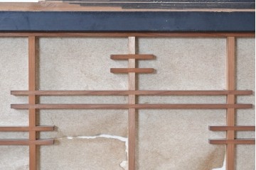 ヴィンテージ建具　昭和中期から昭和後期　幾何学的な組子が目を引く組子入り書院戸4枚セット　(R-091455)