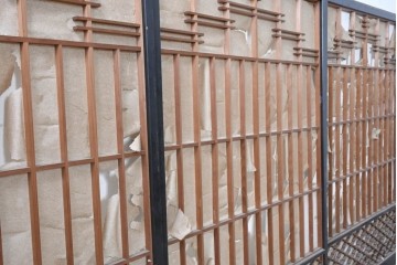 ヴィンテージ建具　昭和中期から昭和後期　幾何学的な組子が目を引く組子入り書院戸4枚セット　(R-091455)