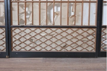 ヴィンテージ建具　昭和中期から昭和後期　幾何学的な組子が目を引く組子入り書院戸4枚セット　(R-091455)