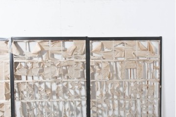 ヴィンテージ建具　昭和中期から昭和後期　幾何学的な組子が目を引く組子入り書院戸4枚セット　(R-091455)
