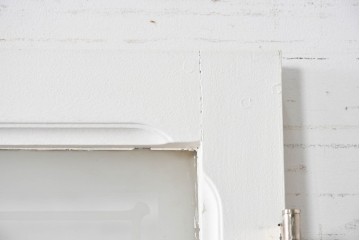 イギリスアンティーク建具　1890年から1910年頃　穏やかな風景を描いたエッチングガラス入りドア1枚　(R-091456)