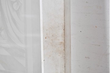 イギリスアンティーク建具　1890年から1910年頃　穏やかな風景を描いたエッチングガラス入りドア1枚　(R-091456)