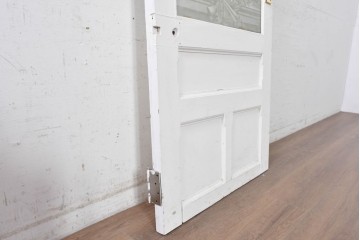 イギリスアンティーク建具　1890年から1910年頃　詩人ラ・フォンテーヌの肖像画を描いたエッチングガラス入りドア1枚　(R-091457)