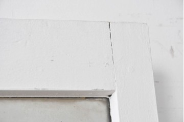 イギリスアンティーク建具　1890年から1910年頃　花を優美に描いたエッチングガラス入りドア1枚　(R-091458)