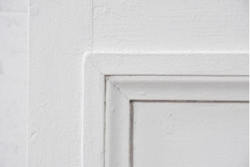 イギリスアンティーク建具　1890年から1910年頃　花を優美に描いたエッチングガラス入りドア1枚　(R-091458)