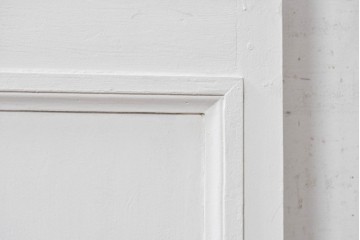 イギリスアンティーク建具　1890年から1910年頃　花を優美に描いたエッチングガラス入りドア1枚　(R-091458)