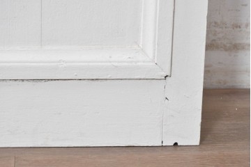 イギリスアンティーク建具　1890年から1910年頃　花を優美に描いたエッチングガラス入りドア1枚　(R-091458)