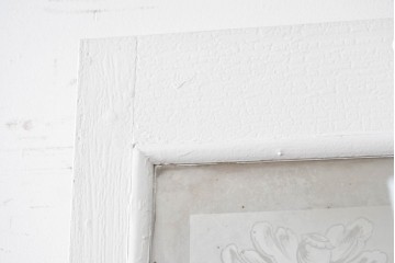 イギリスアンティーク建具　1890年から1910年頃　花を優美に描いたエッチングガラス入りドア1枚　(R-091458)