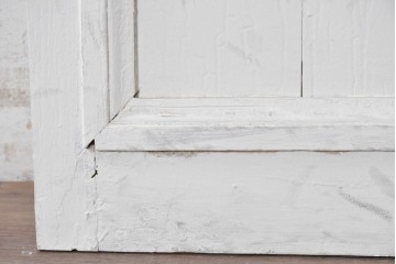 イギリスアンティーク建具　1890年から1910年頃　花を優美に描いたエッチングガラス入りドア1枚　(R-091458)