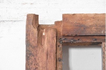 アンティーク建具　明治から大正期　素朴で味わい深いきつね格子蔵戸1枚　(R-091459)