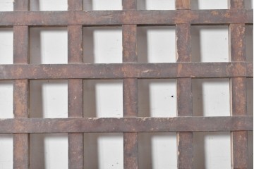 アンティーク建具　明治から大正期　素朴で味わい深いきつね格子蔵戸1枚　(R-091459)