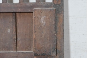 アンティーク建具　明治から大正期　素朴で味わい深いきつね格子蔵戸1枚　(R-091459)