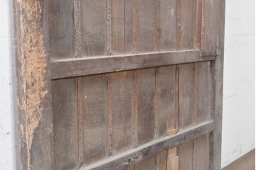 アンティーク建具　明治から大正期　素朴で味わい深いきつね格子蔵戸1枚　(R-091459)