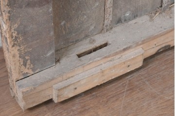 アンティーク建具　明治から大正期　素朴で味わい深いきつね格子蔵戸1枚　(R-091459)