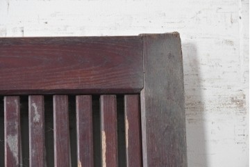 アンティーク建具　明治から大正期　栗材　赤みを帯びた色合いと縦格子が味わい深い格子蔵戸1枚　(R-091462)