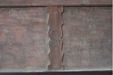 アンティーク建具　明治から大正期　上手物　栗材　細かな桟が整然と並ぶ格子蔵戸1枚　(R-091463)