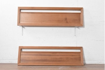 アンティーク建具　昭和初期から昭和中期　木目を活かした素朴な欄間2枚セット　(R-091465)