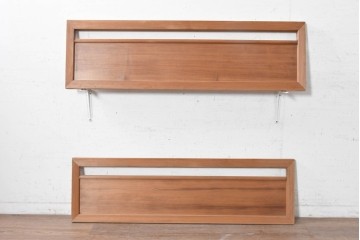 アンティーク建具　昭和初期から昭和中期　木目を活かした素朴な欄間2枚セット　(R-091465)