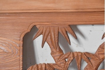 ヴィンテージ建具　昭和後期　松竹梅の彫刻が美しい欄間2枚セット　(R-091467)