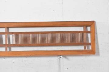 ヴィンテージ建具　昭和後期　細かな縦格子を配した格子欄間2枚セット　(R-091468)