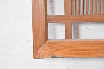 ヴィンテージ建具　昭和後期　細かな縦格子を配した格子欄間2枚セット　(R-091468)