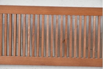 ヴィンテージ建具　昭和後期　細かな縦格子を配した格子欄間2枚セット　(R-091468)