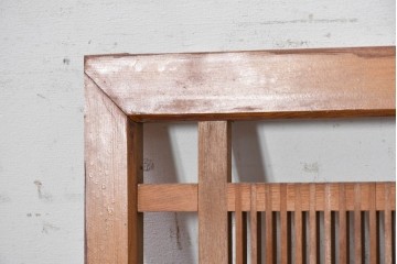 ヴィンテージ建具　昭和後期　細かな縦格子を配した格子欄間2枚セット　(R-091468)