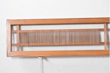 ヴィンテージ建具　昭和後期　細かな縦格子を配した格子欄間2枚セット　(R-091468)