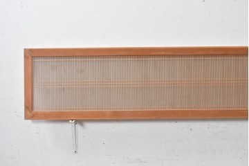 ヴィンテージ建具　昭和後期　端正な佇まいの両面ガラス入り筬欄間2枚セット　(R-091469)