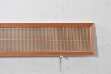 ヴィンテージ建具　昭和後期　端正な佇まいの両面ガラス入り筬欄間2枚セット　(R-091469)