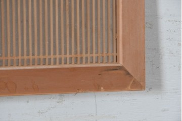 ヴィンテージ建具　昭和後期　端正な佇まいの両面ガラス入り筬欄間2枚セット　(R-091469)