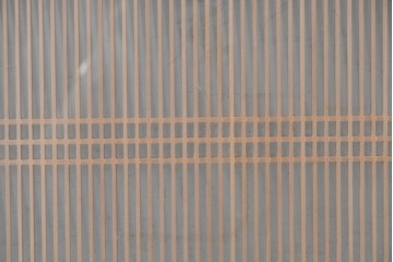 ヴィンテージ建具　昭和後期　端正な佇まいの両面ガラス入り筬欄間2枚セット　(R-091469)