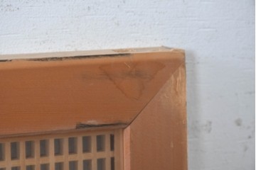 ヴィンテージ建具　昭和後期　端正な佇まいの両面ガラス入り筬欄間2枚セット　(R-091469)