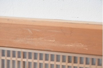 ヴィンテージ建具　昭和後期　端正な佇まいの両面ガラス入り筬欄間2枚セット　(R-091469)