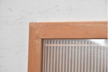 ヴィンテージ建具　昭和後期　端正な佇まいの両面ガラス入り筬欄間2枚セット　(R-091469)