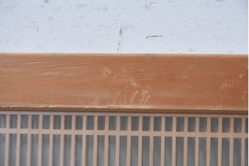 ヴィンテージ建具　昭和後期　端正な佇まいの両面ガラス入り筬欄間2枚セット　(R-091469)