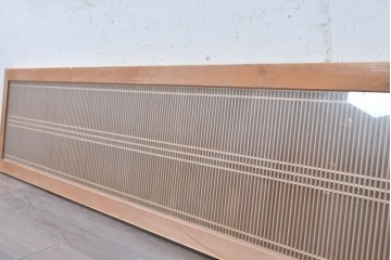 ヴィンテージ建具　昭和後期　端正な佇まいの両面ガラス入り筬欄間2枚セット　(R-091469)